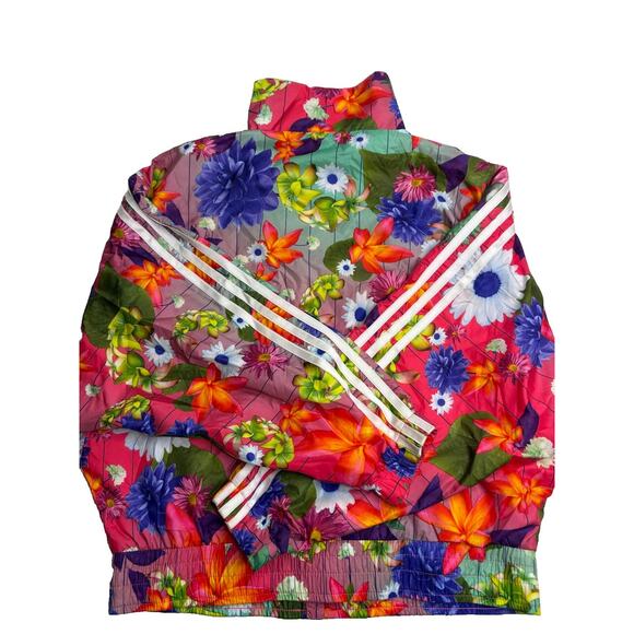 Adidas Youth Medium Floral Zip Track Jacket Excellent Condition - Picture 3 of 7
